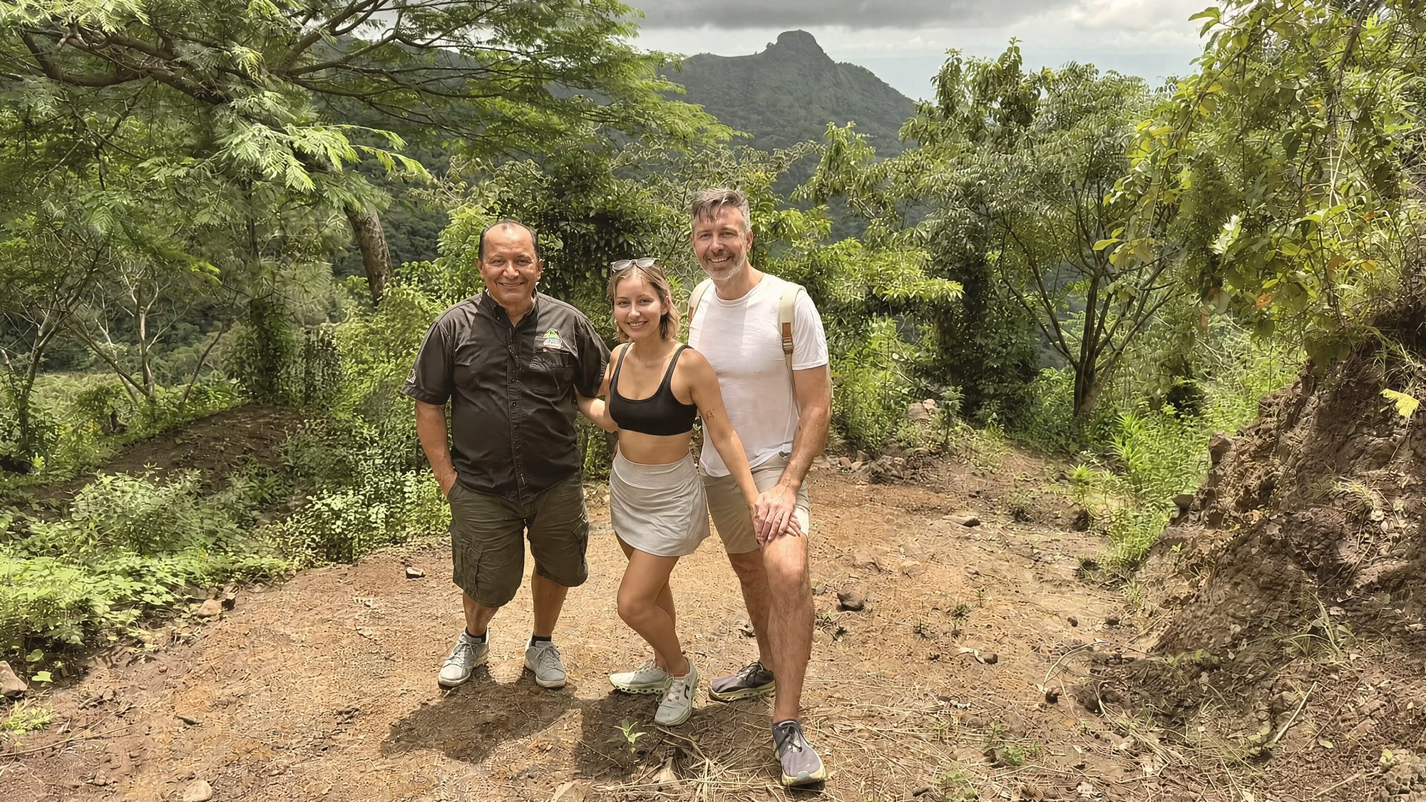 Armin, Brianna and James on the land above La Libertad
