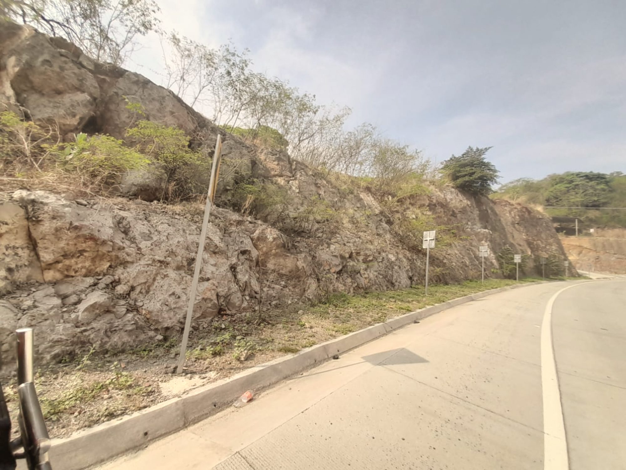 The bypass rock cut at the lower edge
